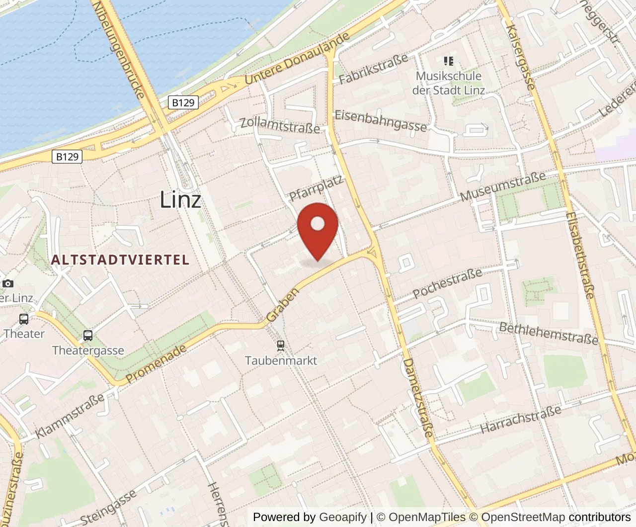 Karte mit dem Standort des Geschäfts – Route planen